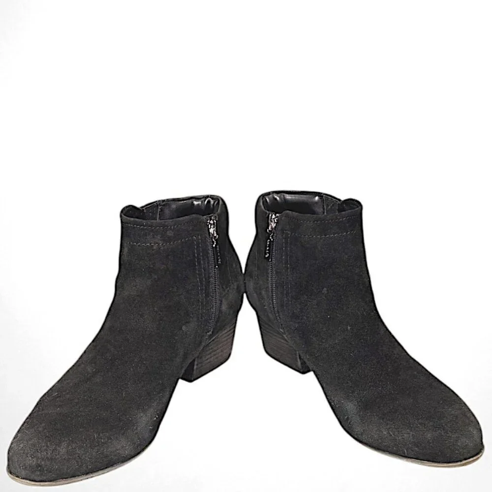 Blondo Women's Valli 2.0 Ankle Boots Black Nubuck Leather Block Heel 10M